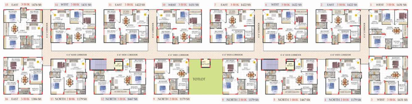  sri tirumala millennium phase ii block a Sri Tirumala Millennium Phase II Block A Cluster Plan for Typical Floor