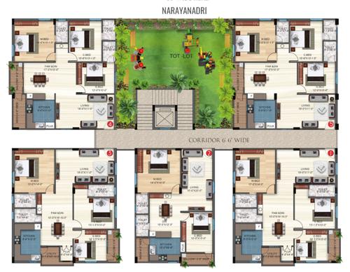  tirumala-hills-narayanadri-and-venkatadri Narayanadri Cluster Plan from 1st to 6th Floor