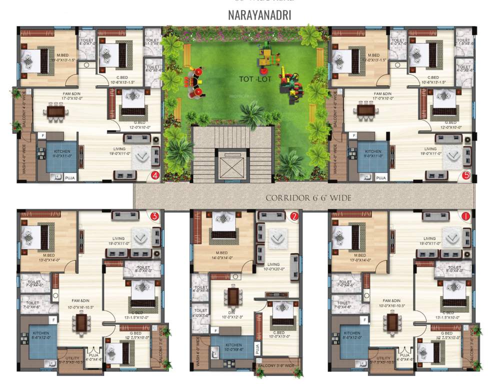  tirumala hills narayanadri and venkatadri Narayanadri Cluster Plan from 1st to 6th Floor