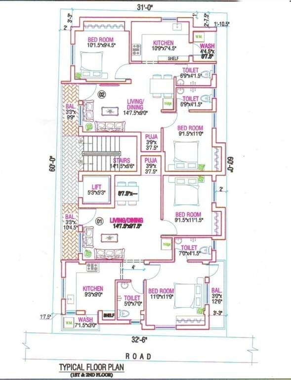  kumara vayalur Kumara Vayalur Cluster Plan from 1st to 2nd Floor