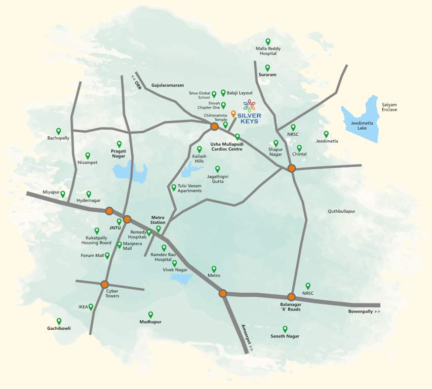  silver keys Location Plan