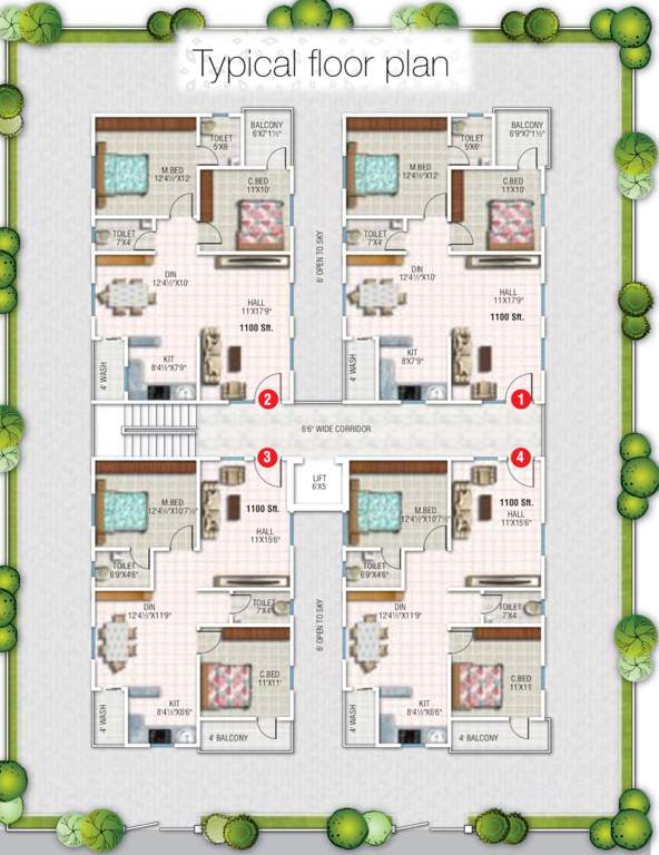  prakruthi Sunyuga Prakruthi Cluster Plan from 1st to 5th Floor