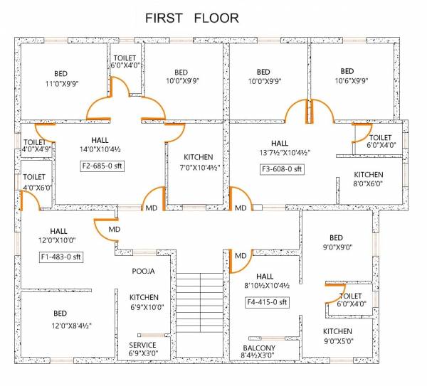  juris Crest Juris Cluster Plan for 1st Floor