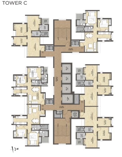  raymond-realty-ten-x-habitat Tower C Cluster Plan