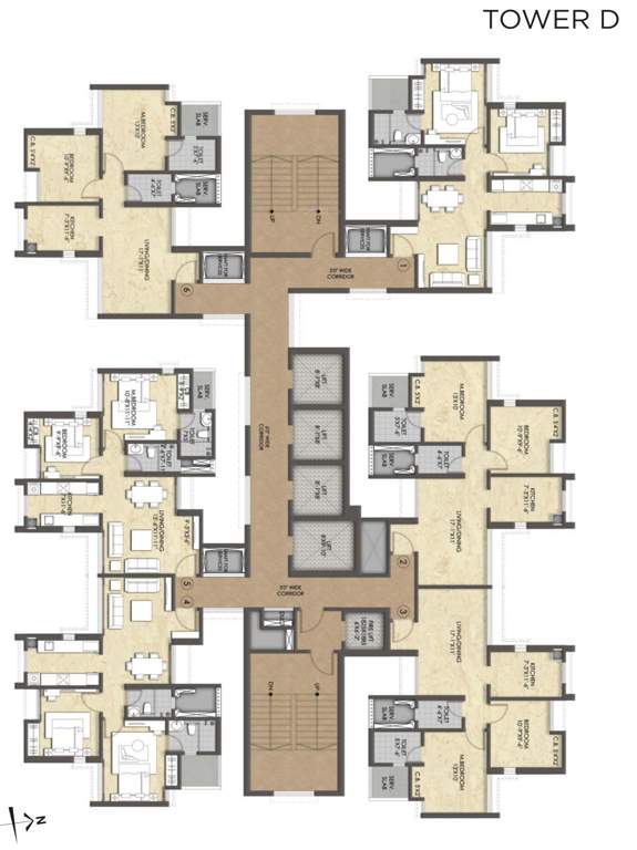  raymond realty ten x habitat Tower D Cluster Plan
