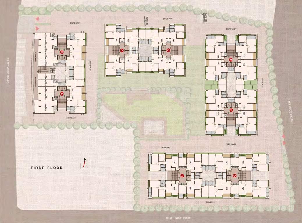  aasthaa onyx Block A,B,C,D,E,F,G,H 1st Floor Cluster Plan