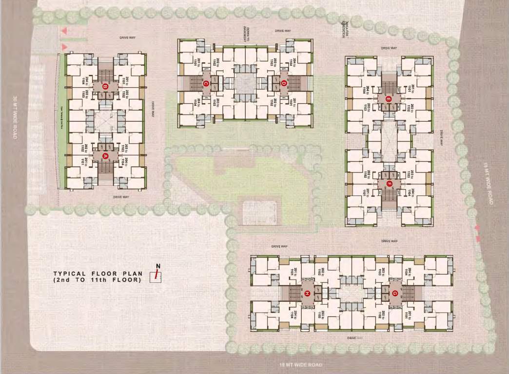  aasthaa onyx Block A,B,C,D,E,F,G,H Cluster Plan from 2nd to 11th Floor