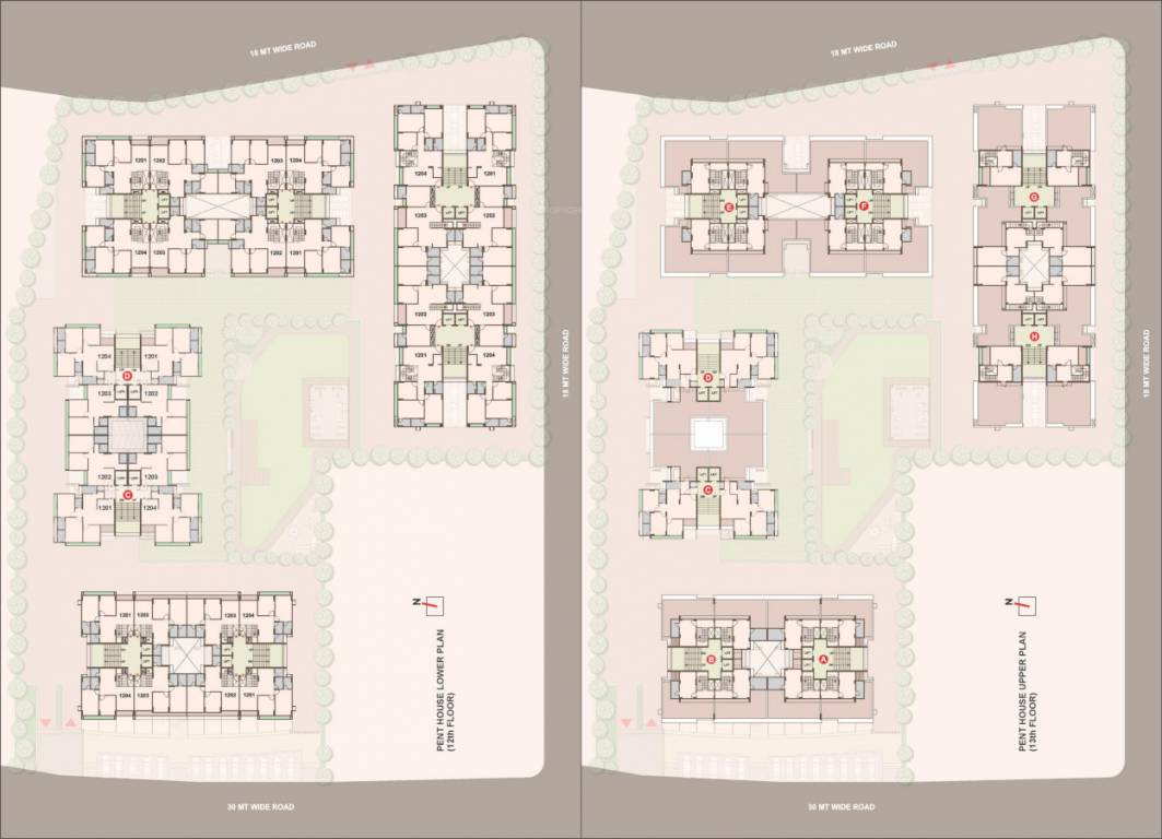  aasthaa onyx Block A To H 12th & 13th Floor Cluster Plan