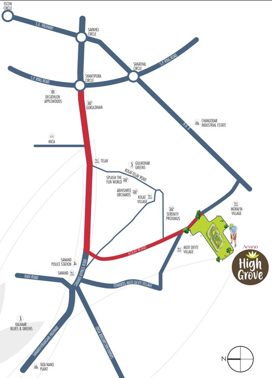  high grove golf villas and plots Location Plan