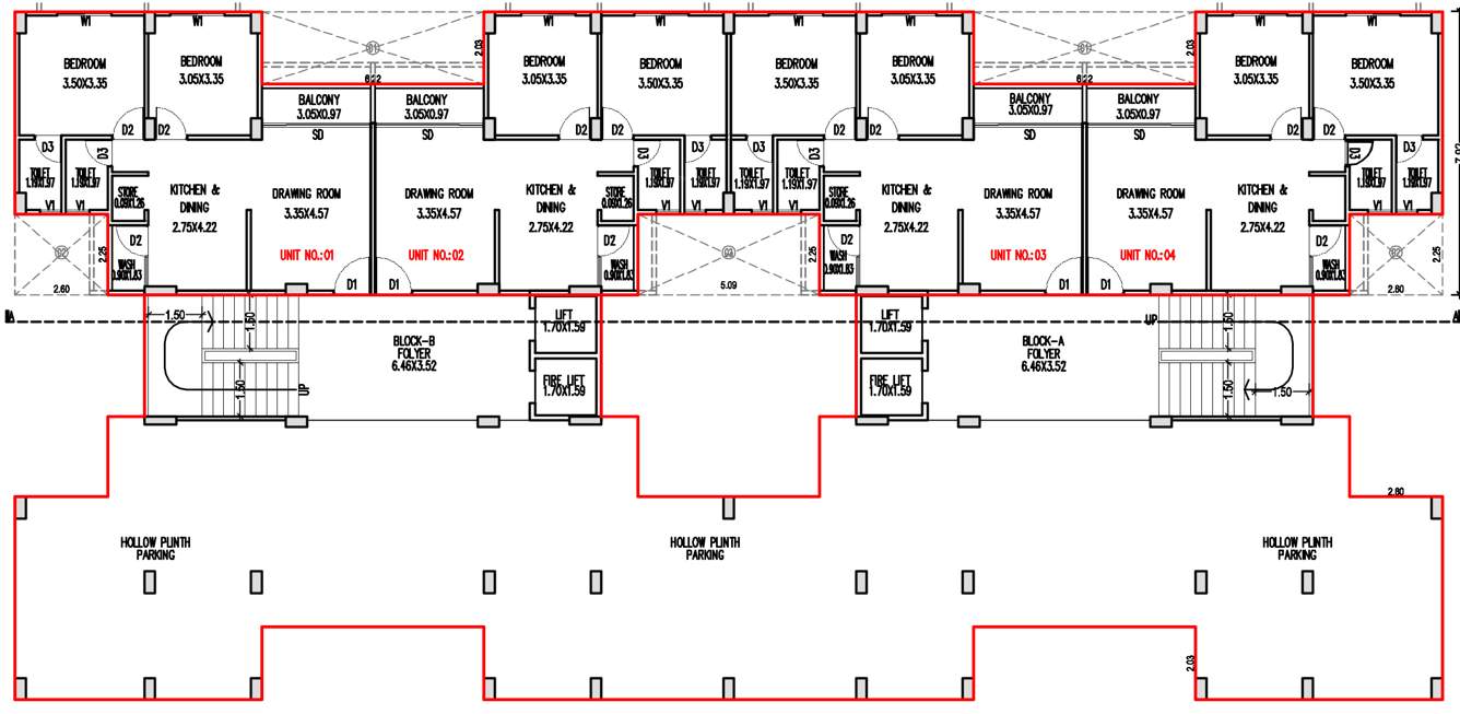  tirth Tower A And B Cluster Plan For Ground Floor