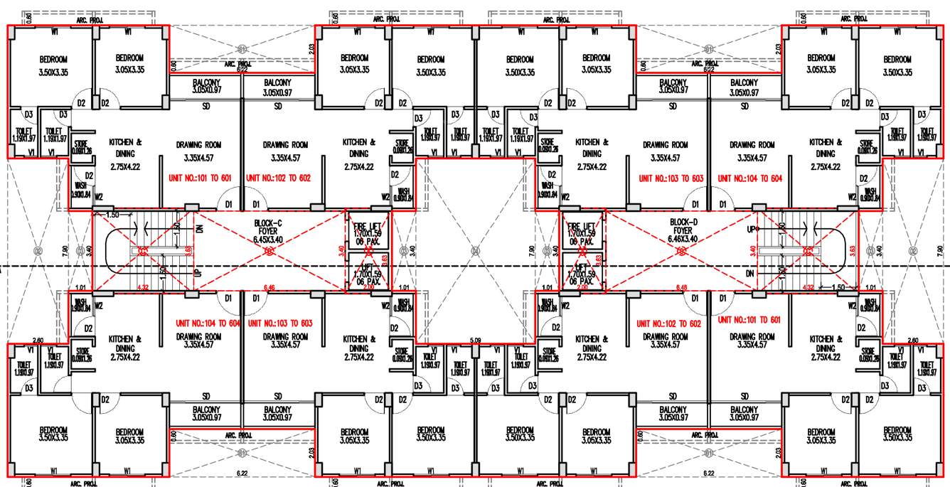  tirth Tower C And D Cluster Plan from 1st to 6th Floor