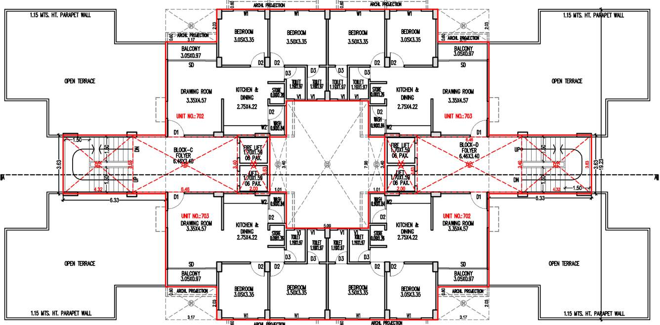  tirth Tower C And D Cluster Plan Fror 7th Floor
