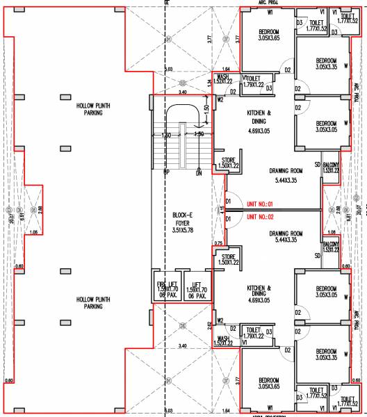  tirth Tower E Cluster Plan for Ground Floor
