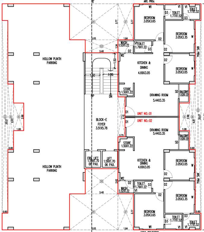  tirth Tower E Cluster Plan for Ground Floor