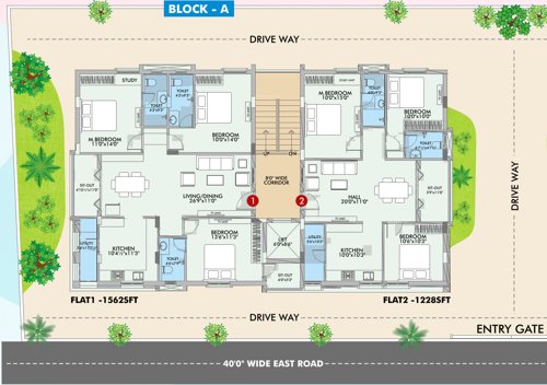  amigo-block-a Block A Cluster Plan from 1st to 5th Floor