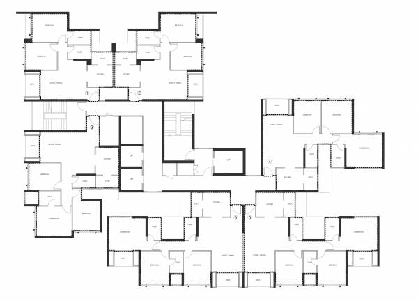  glen-ridge Wing C Cluster Plan For Typical Floor