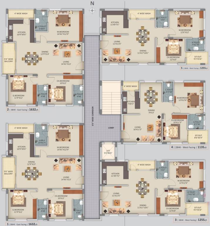  nakshatra abode Nakshatra Abode Cluster Plan from 1st to 5th Floor