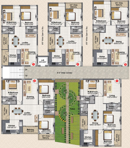  crest PGR Crest Cluster Plan from 1st to 5th Floor