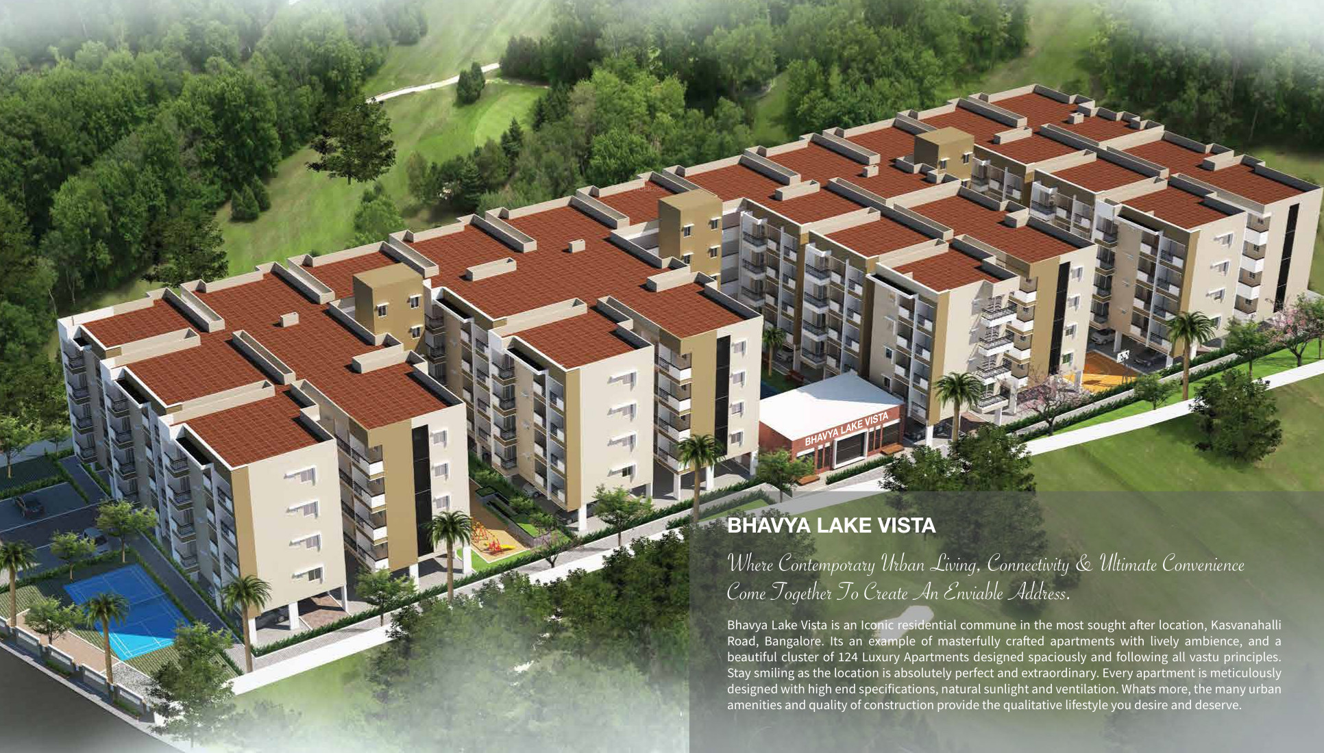 1200 sq ft 3 BHK 2T Apartment for Sale in Bhavya Constructions Lake