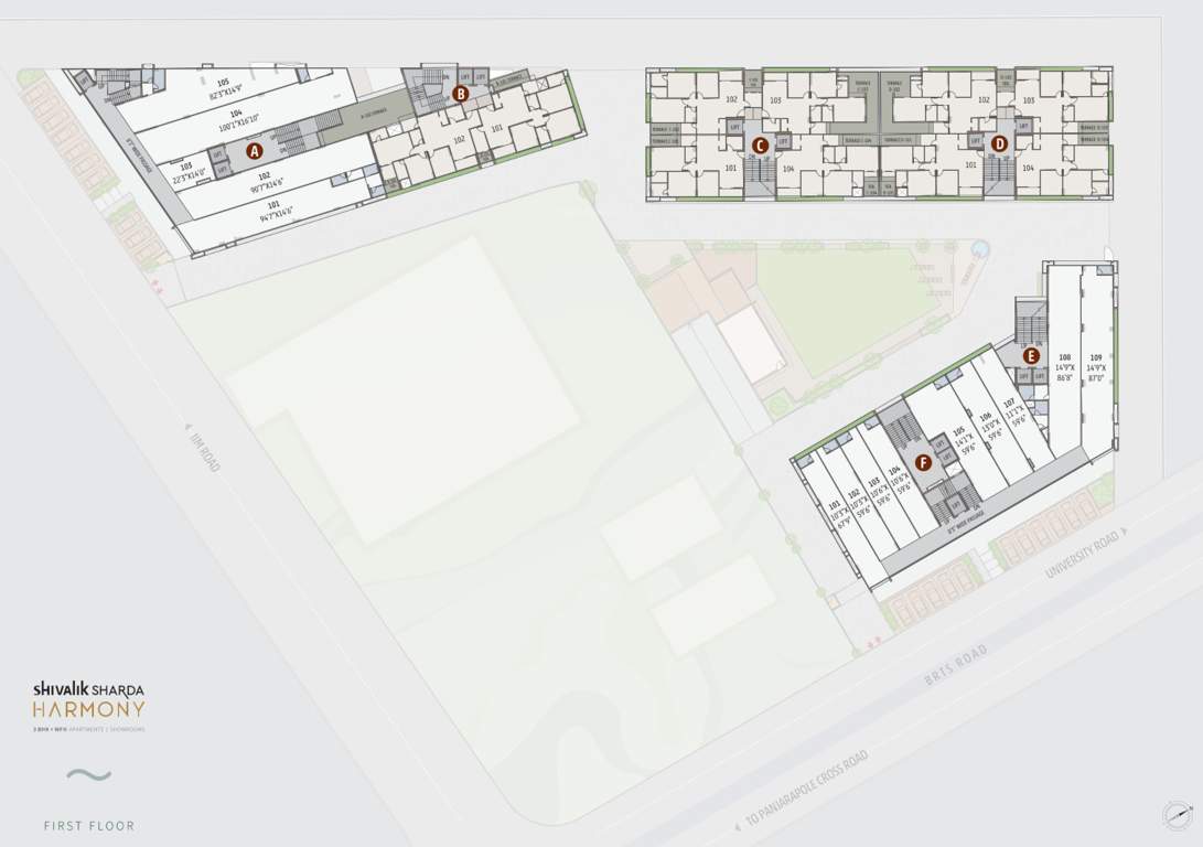  sharda harmony Block A To F Cluster Plan for 1st Floor