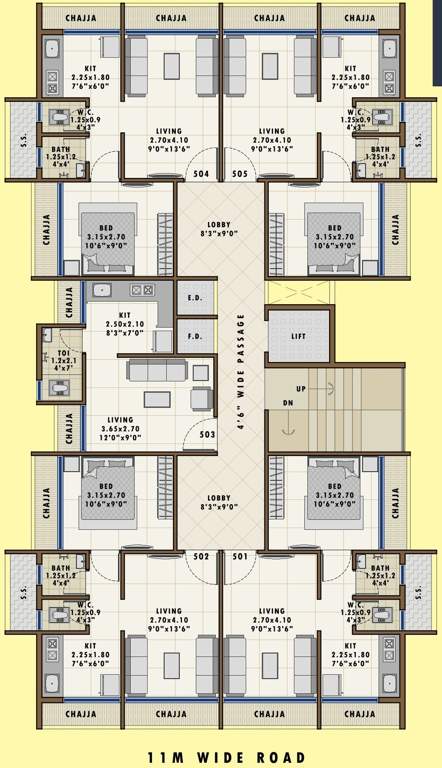  om shiv sai Om Shiv Sai Cluster Plan for 5th Floor