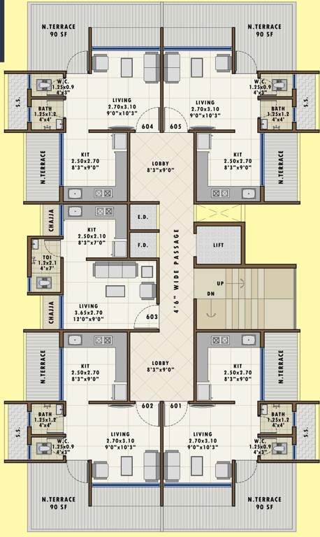  om shiv sai Om Shiv Sai Cluster Plan for 6th Floor