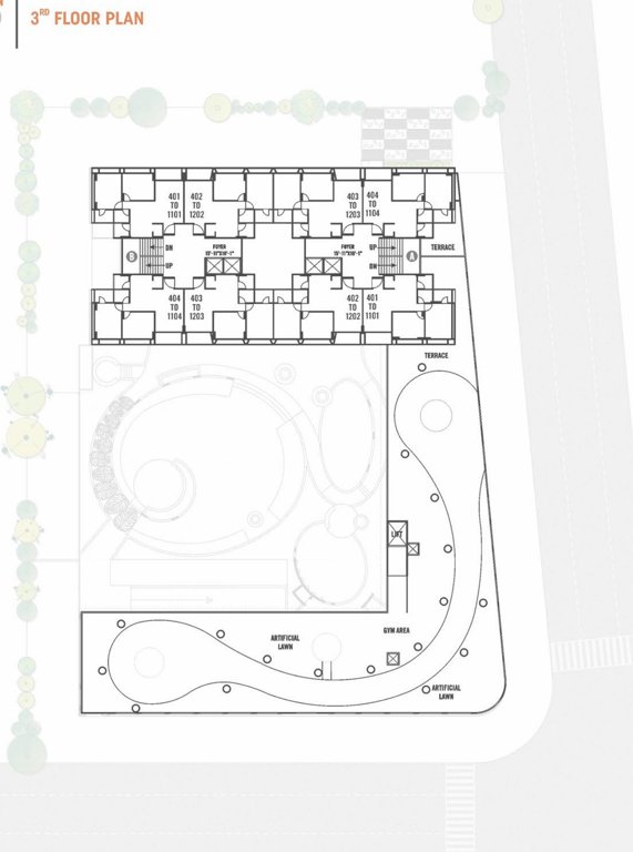  the sky court A And B Cluster Plan for 3rd Floor