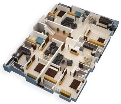  pravins-lavender Pravins Lavender 3D Cluster Plan From 1st To 3rd Floor 