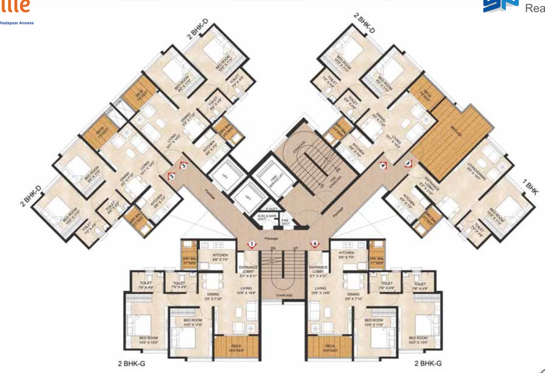 joyville hadapsar annexe Tower 12 Cluster Plan