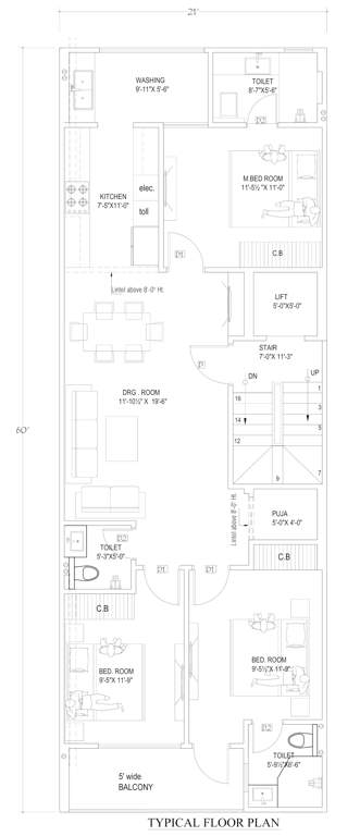  homes 6 Property Linkers Homes 6 Cluster Plan from 1st to 4th Floor