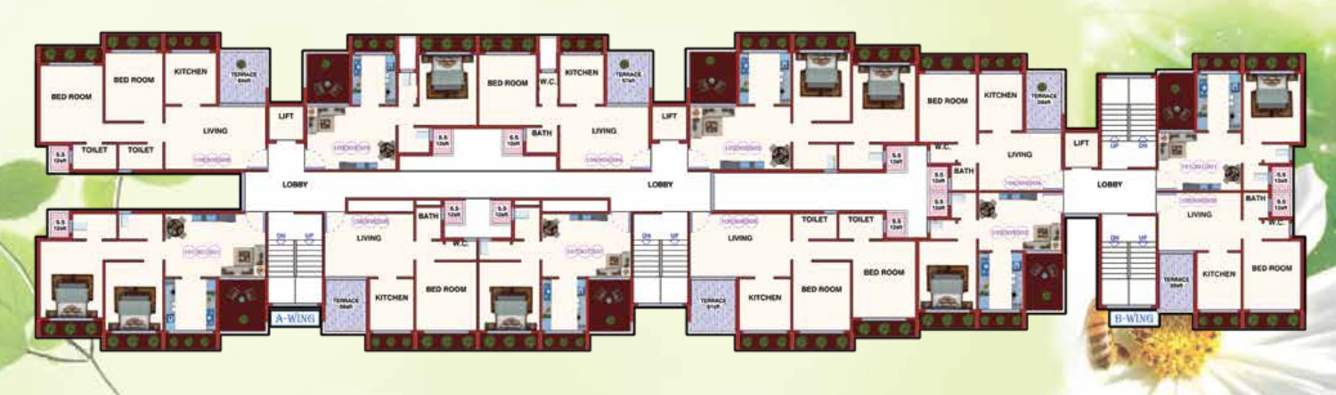  jijai angan Building No 03 Wing A And Wing B Cluster Plan