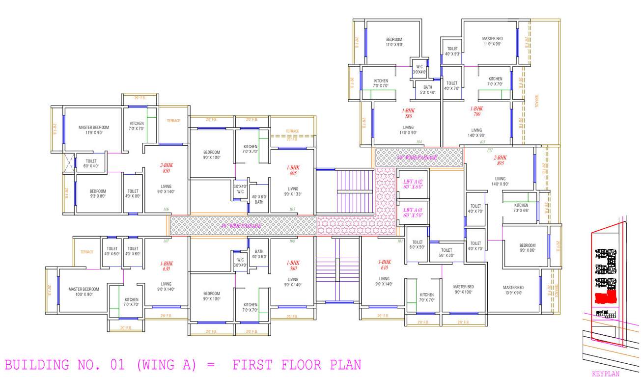  glenone Wing A Cluster Plan for 1st Floor