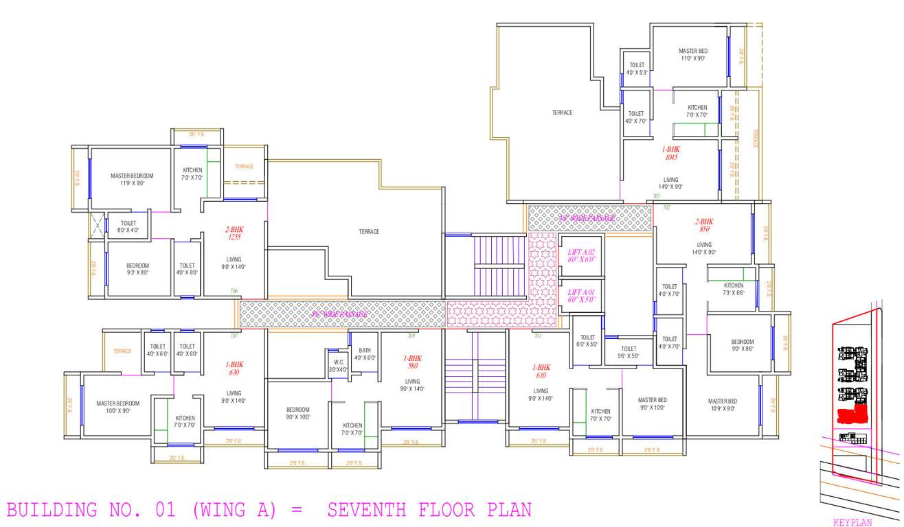  glenone Wing A Cluster Plan for 7th Floor