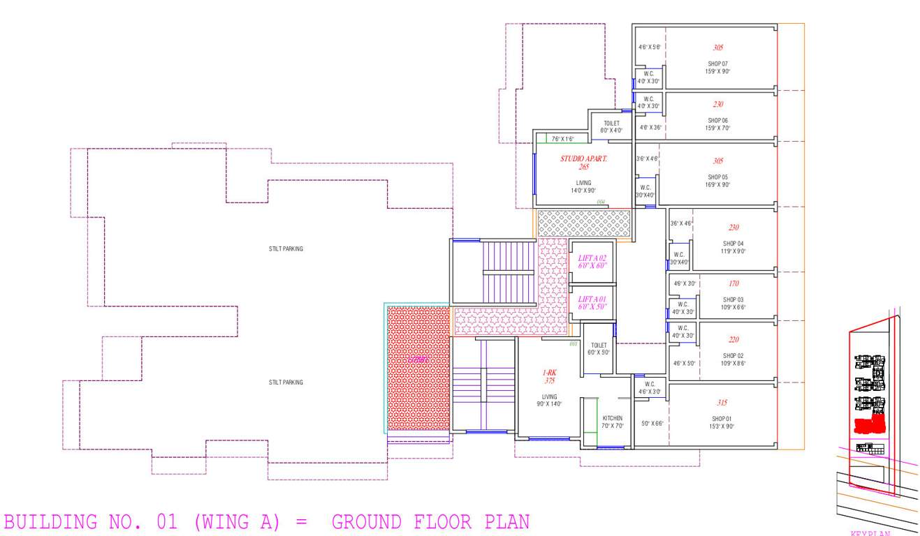  glenone Wing A Cluster Plan for ground Floor