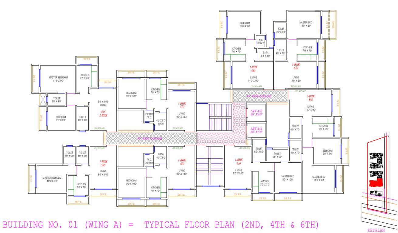  glenone Wing A Even Cluster Plan