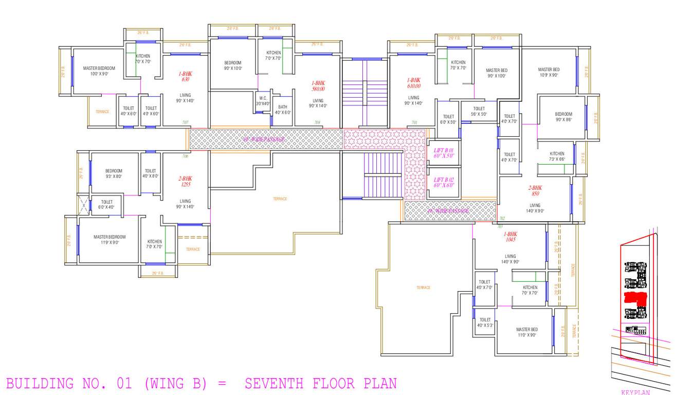  glenone Wing B Cluster Plan for 7th Floor