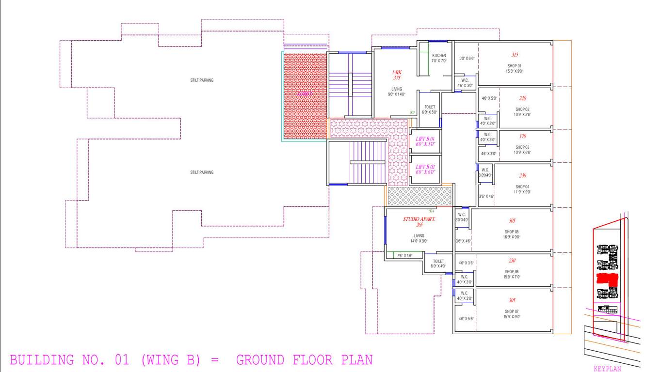  glenone Wing B Cluster Plan for ground Floor