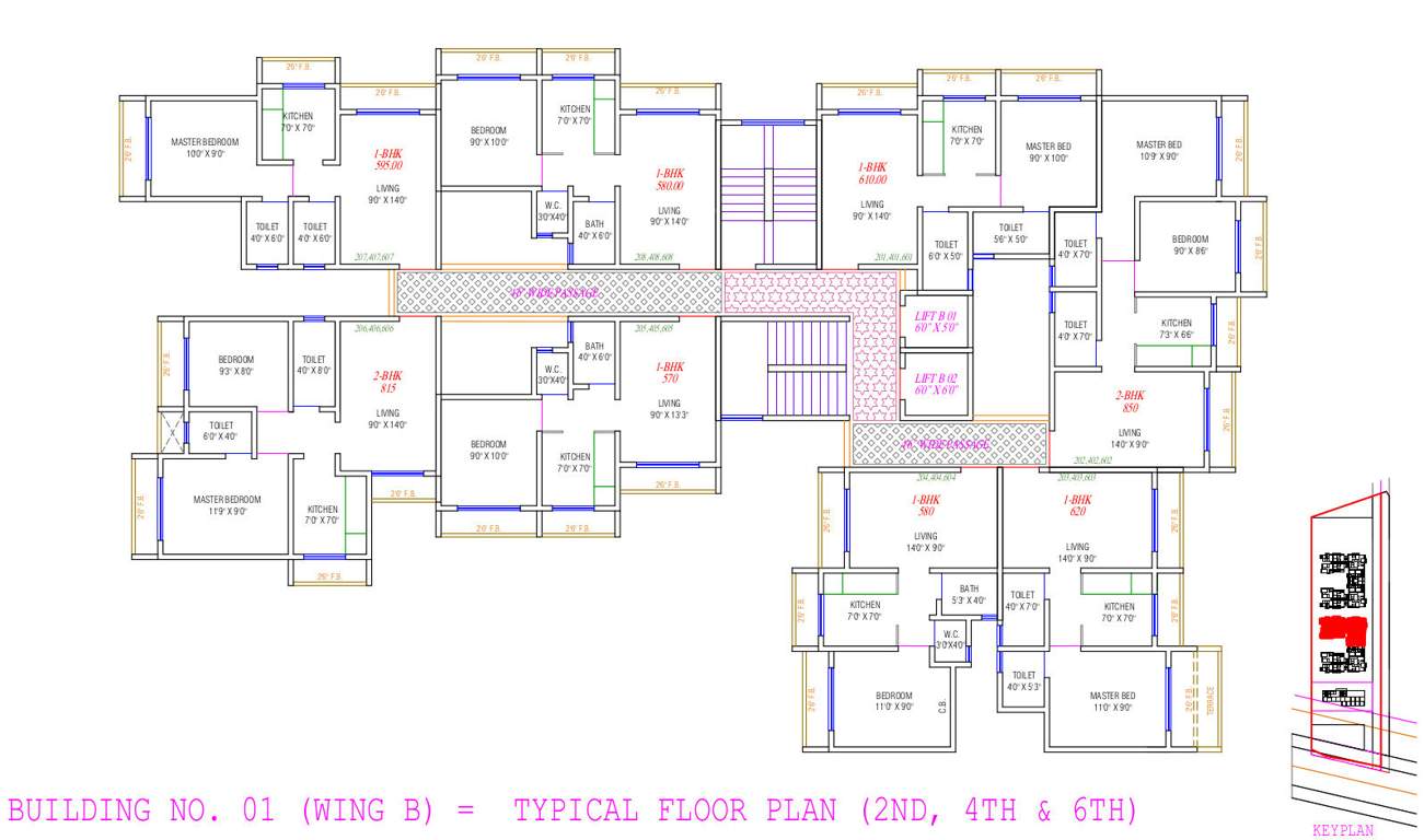 glenone Wing B Even Cluster Plan