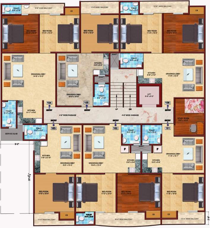  sai enclave Sai Enclave Cluster Plan from 1st to 5th Floor