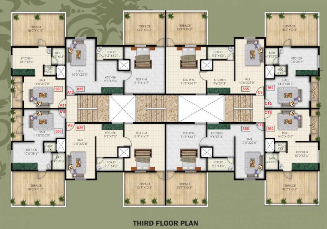  kusum mangal Cluster Plan for 3rd Floor