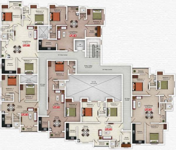  tulip B Cluster Plan from 1st to 4th Floor