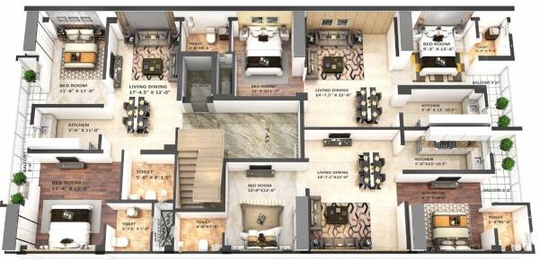  homes Homes Cluster Plan From 1st To 4th Floor