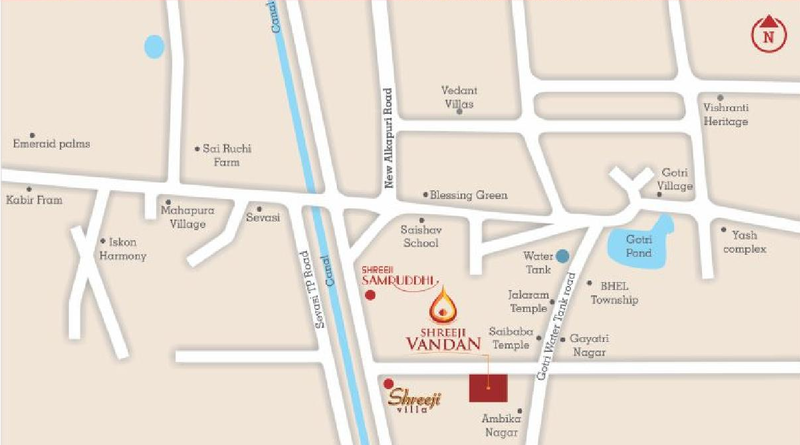 shreeji vandan duplex Location Plan