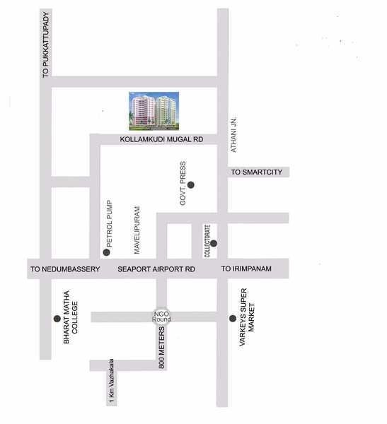 trine kakkanad Location Plan