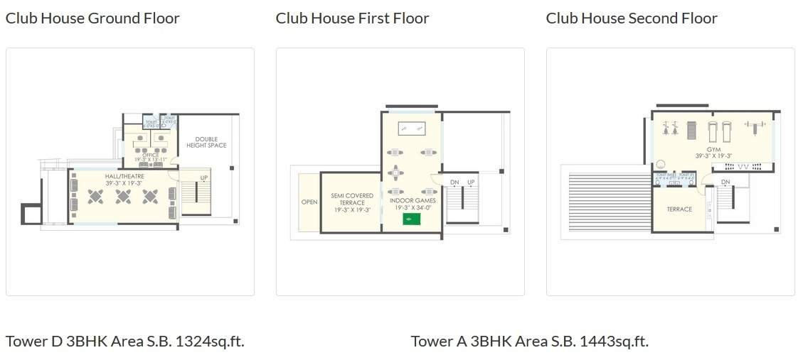  shyamal skylife tower iii Cluster Plan from ground to 2nd Floor