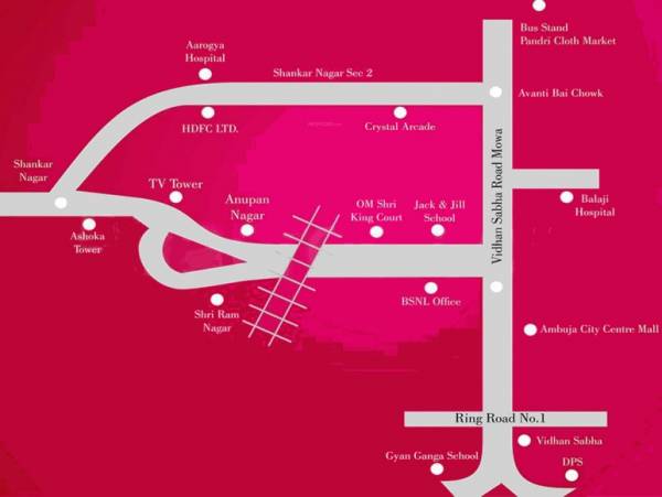 om-shree-kings-court Location Plan