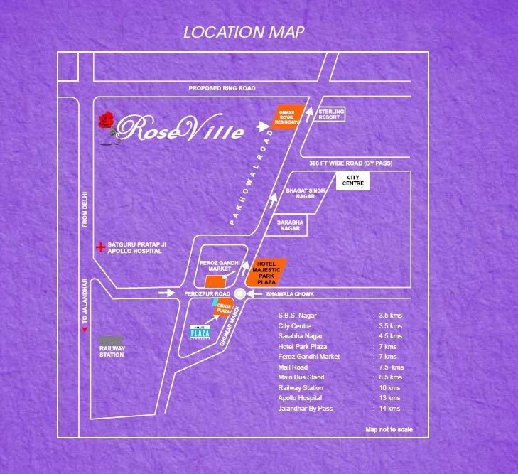 omaxe royal residency rose ville Location Plan