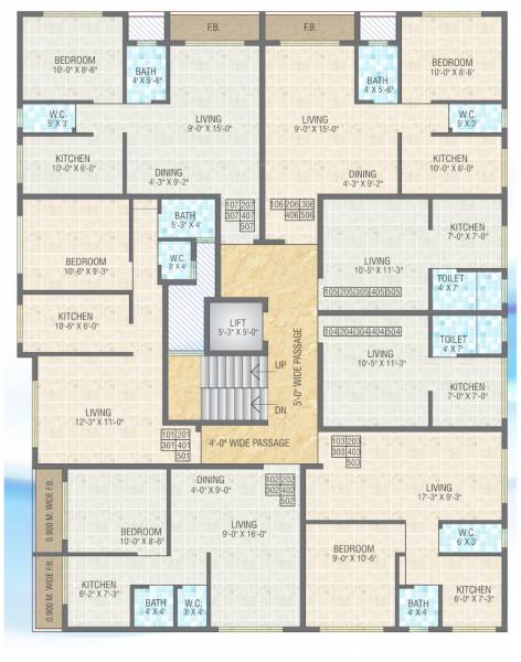  krushnleela-apartment Typical Floor Plan for Wing A