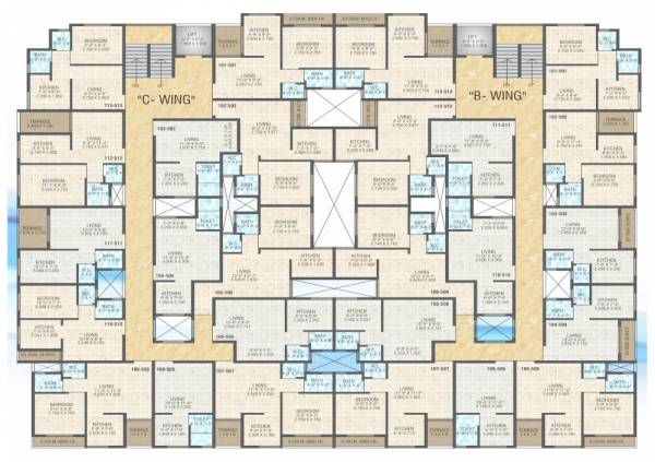  krushnleela-apartment Typical Floor Plan for Wing B & C