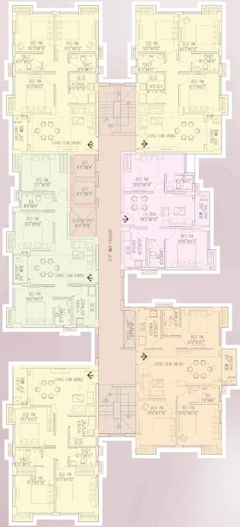  city birati Tower A Cluster Plan From 1st To 6th Floor
